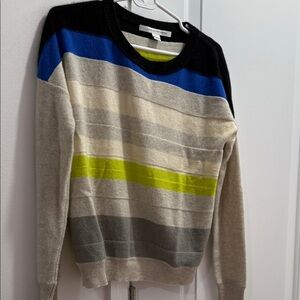 Diane Von Furstenberg 100% cashmere Multicolor Striped Sweater